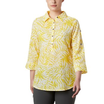 Columbia Summer Ease Popover Tunic, Camisa Amarillos Para Mujer | 869021-JKP